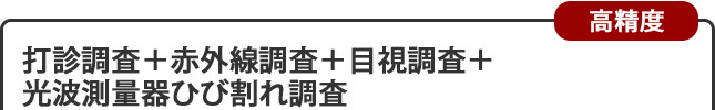 打診調査+赤外線調査+目視調査+光波測量ひび割れ調査