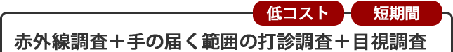 赤外線調査+手の届く範囲の打診調査+目視調査